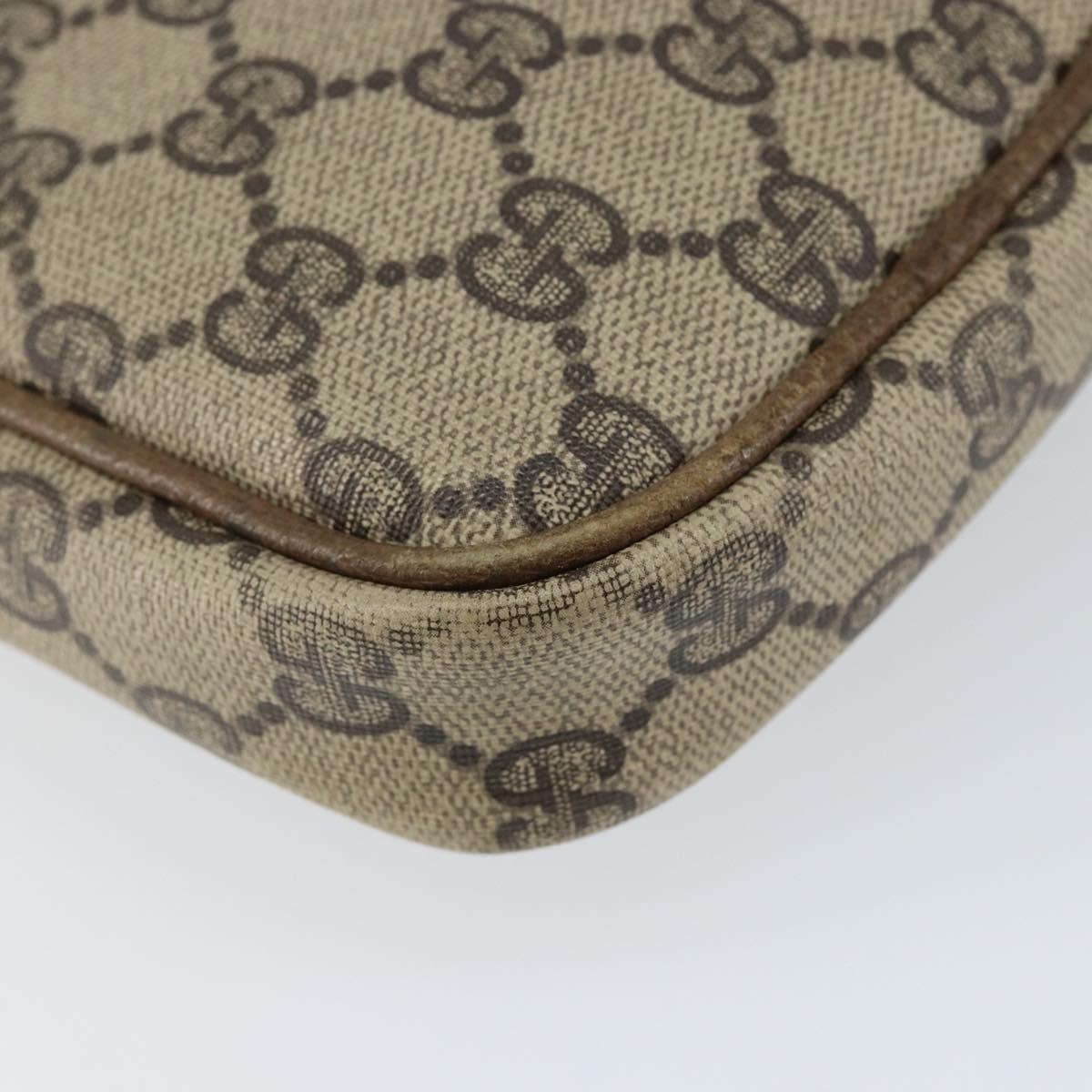 GUCCI GG Supreme Shoulder Bag PVC Leather Beige Gold