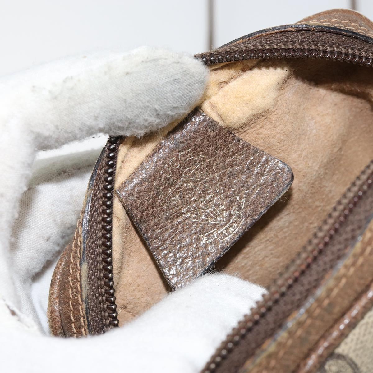 GUCCI GG Supreme Shoulder Bag PVC Leather Beige Gold