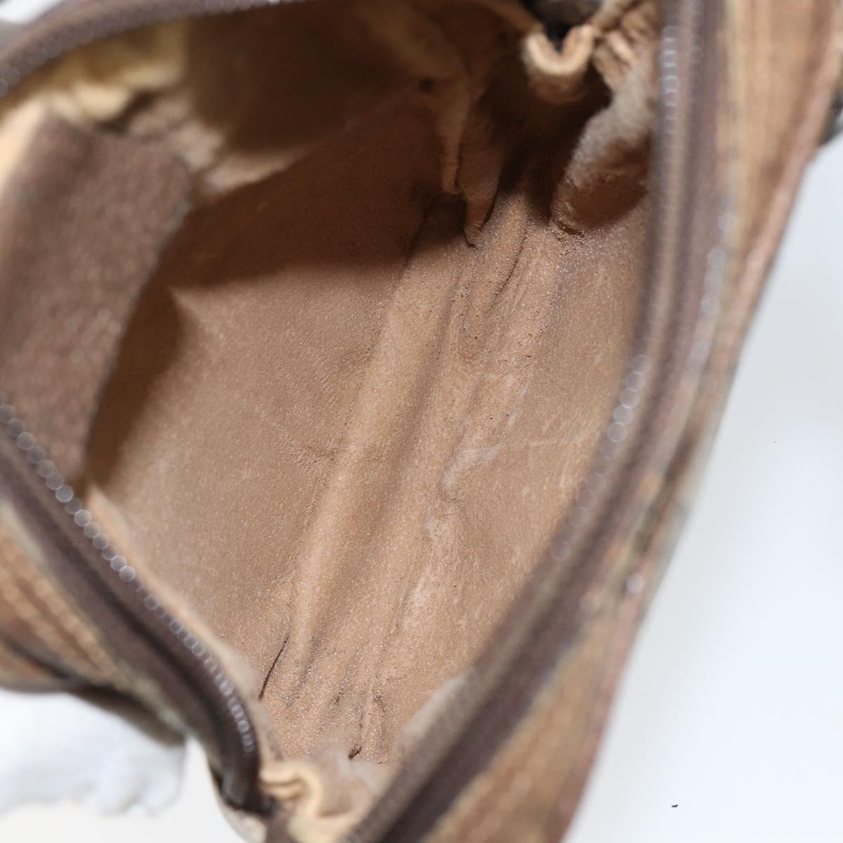 GUCCI GG Supreme Shoulder Bag PVC Leather Beige Gold