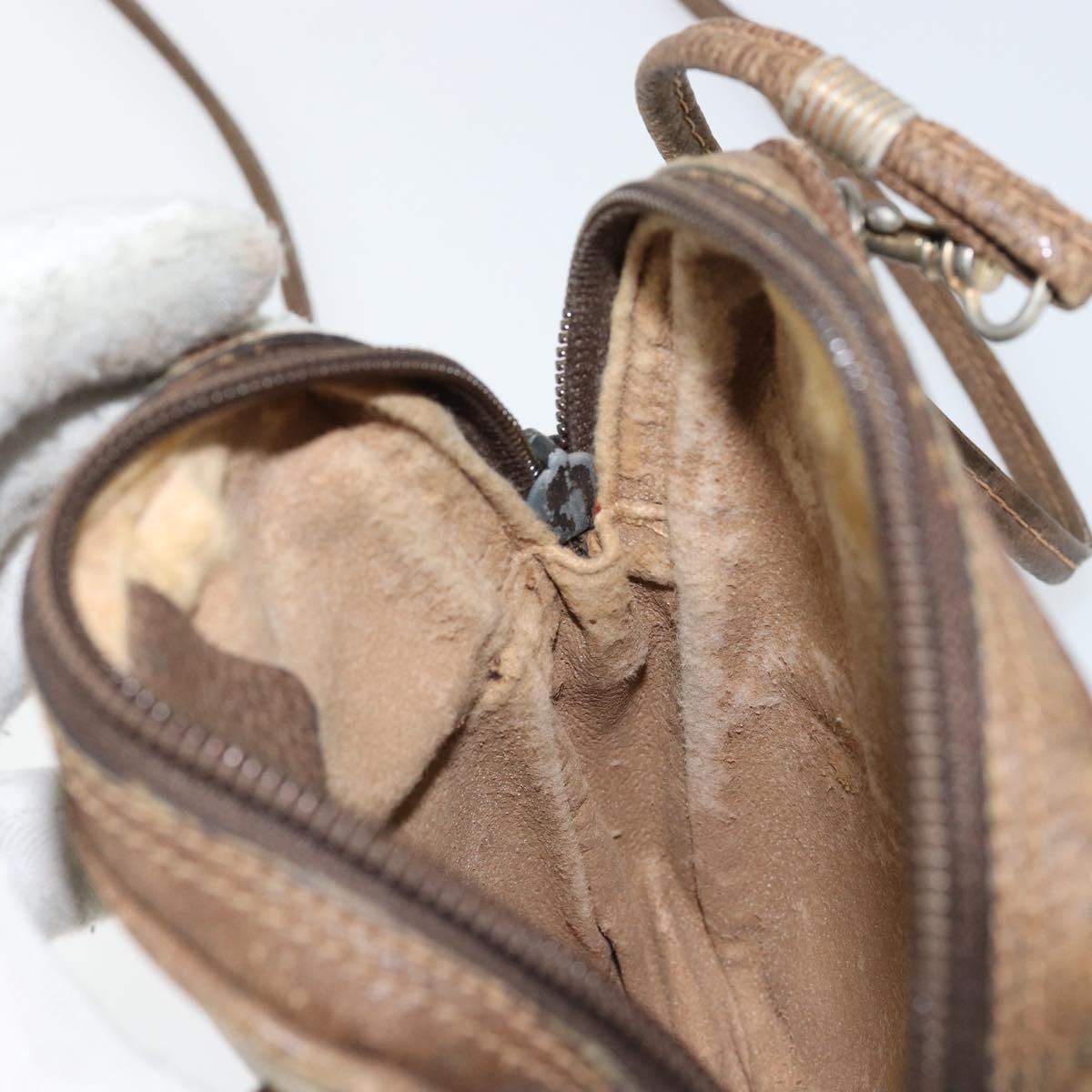 GUCCI GG Supreme Shoulder Bag PVC Leather Beige Gold