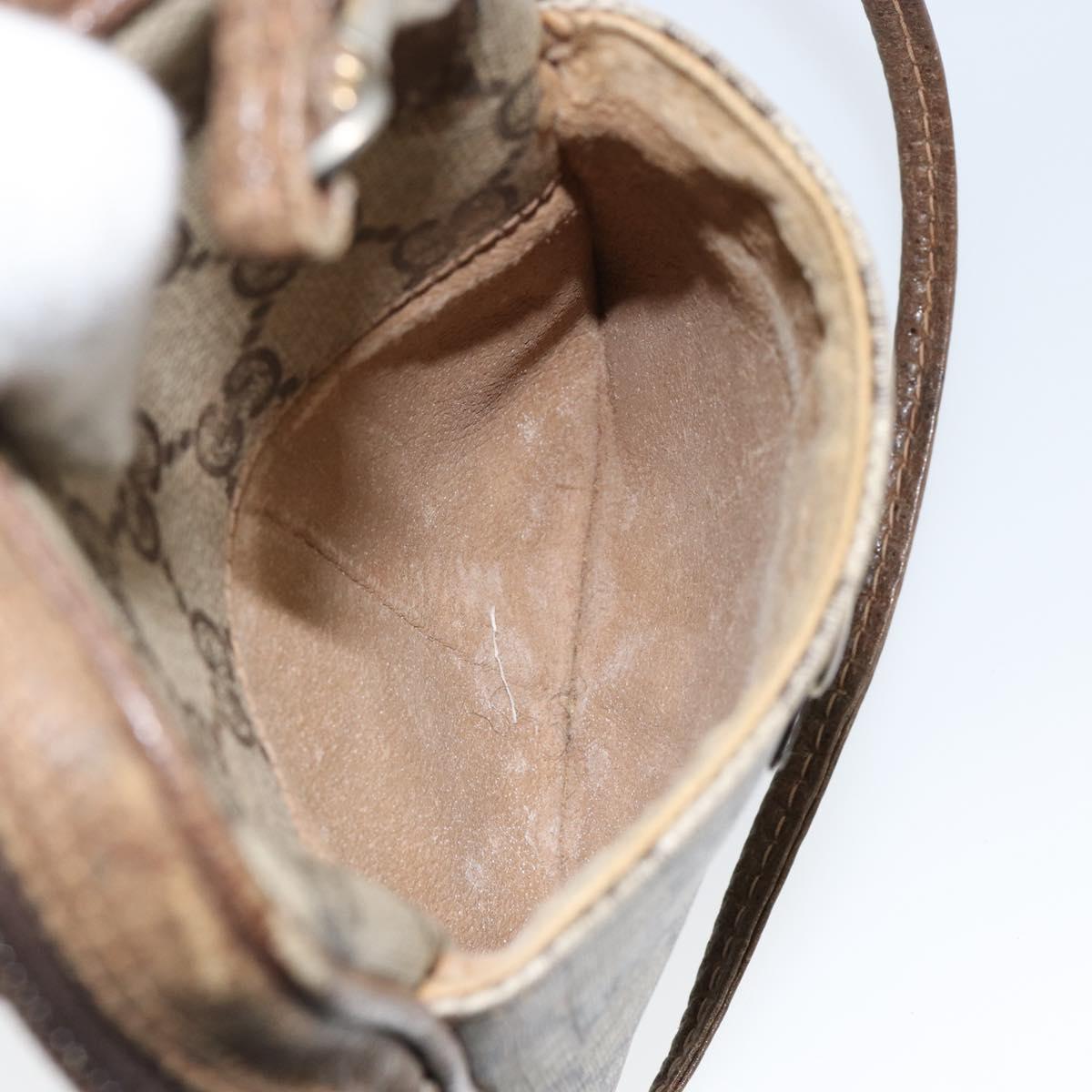 GUCCI GG Supreme Shoulder Bag PVC Leather Beige Gold