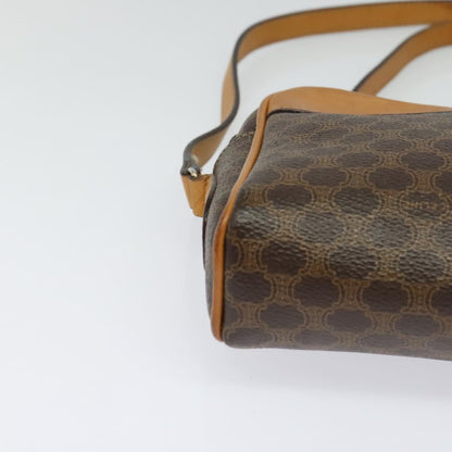 CELINE Macadam Canvas Shoulder Bag PVC Leather Brown Gold