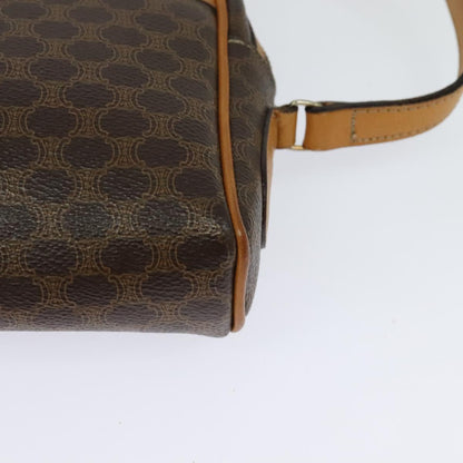 CELINE Macadam Canvas Shoulder Bag PVC Leather Brown Gold