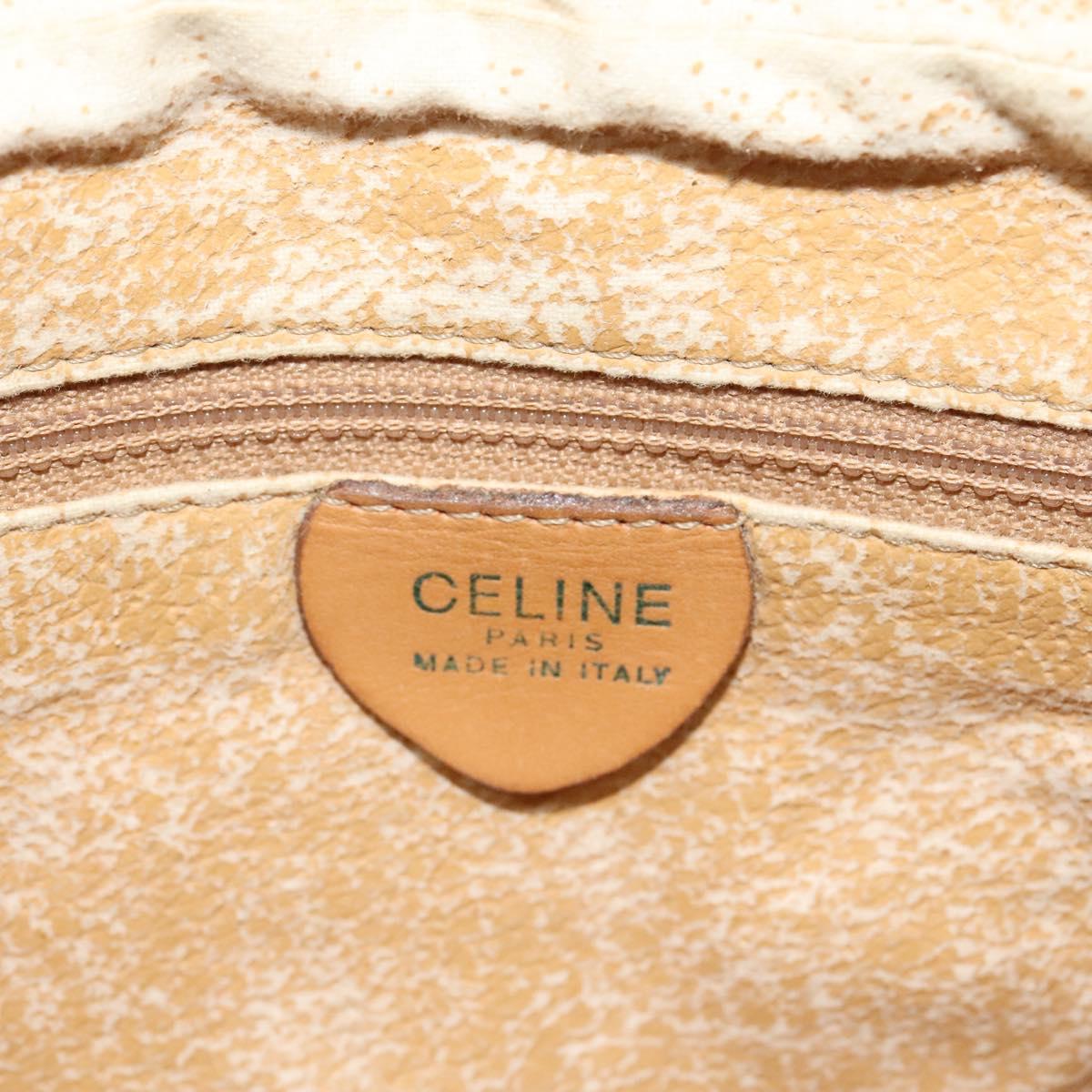 CELINE Macadam Canvas Shoulder Bag PVC Leather Brown Gold