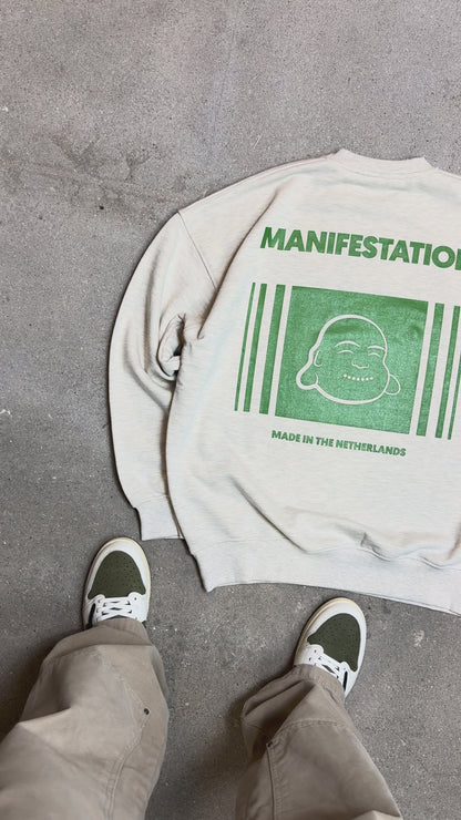 Manifestation Statement Logo Heavyweight Sweatshirt in warm grey  (made in NL 🇳🇱)