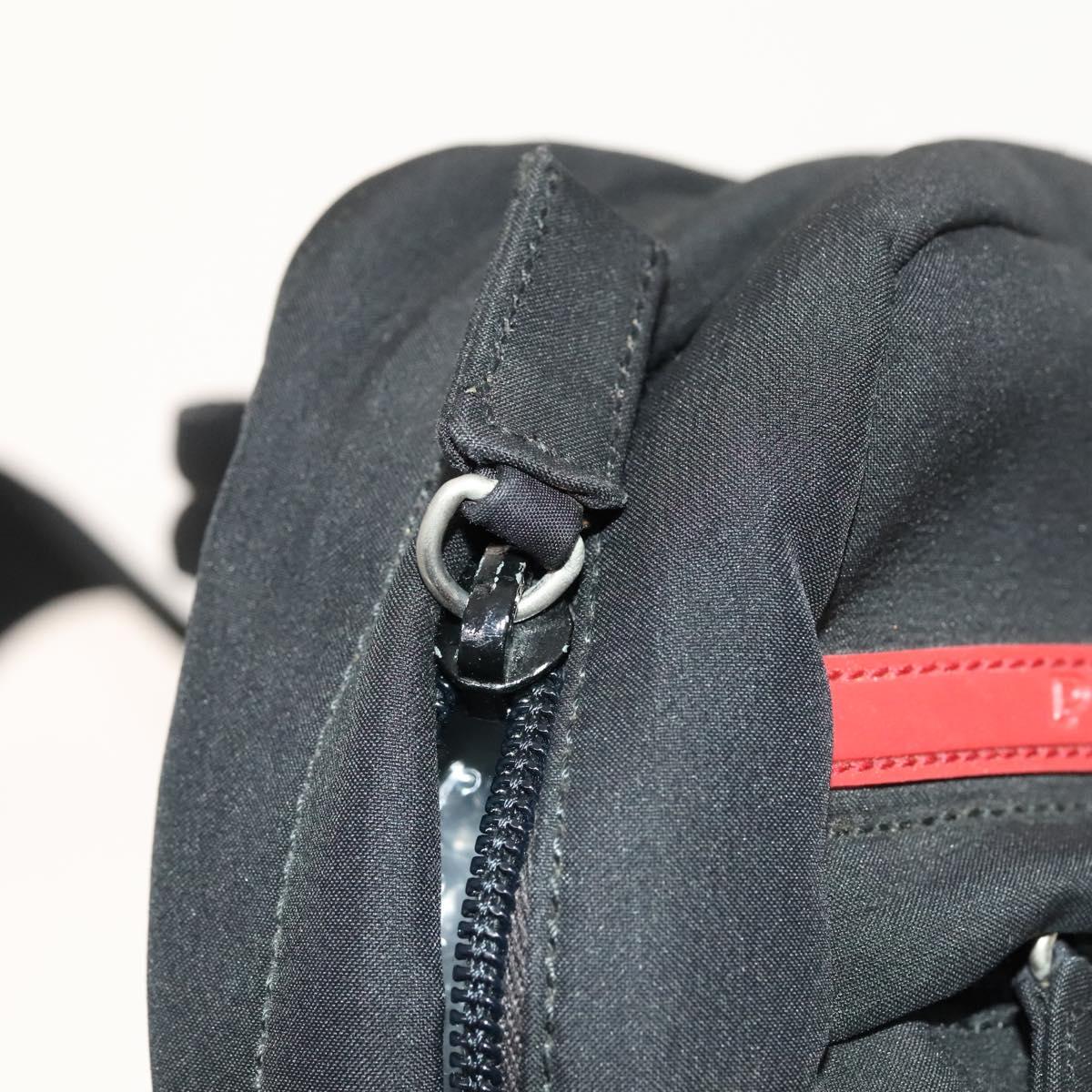 PRADA Rossa Luna Sports Body Bag Nylon Black Silver