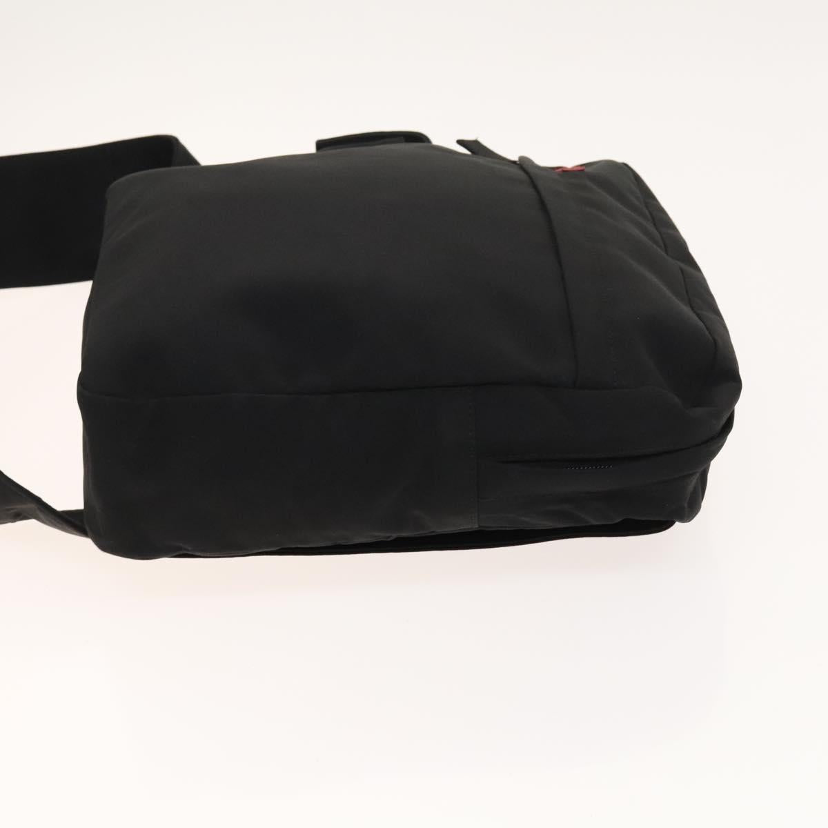 PRADA Rossa Luna Sports Body Bag Nylon Black Silver