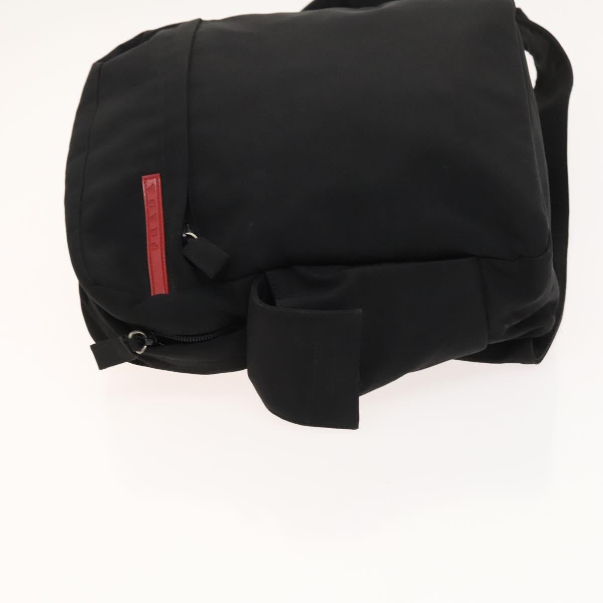 PRADA Rossa Luna Sports Body Bag Nylon Black Silver