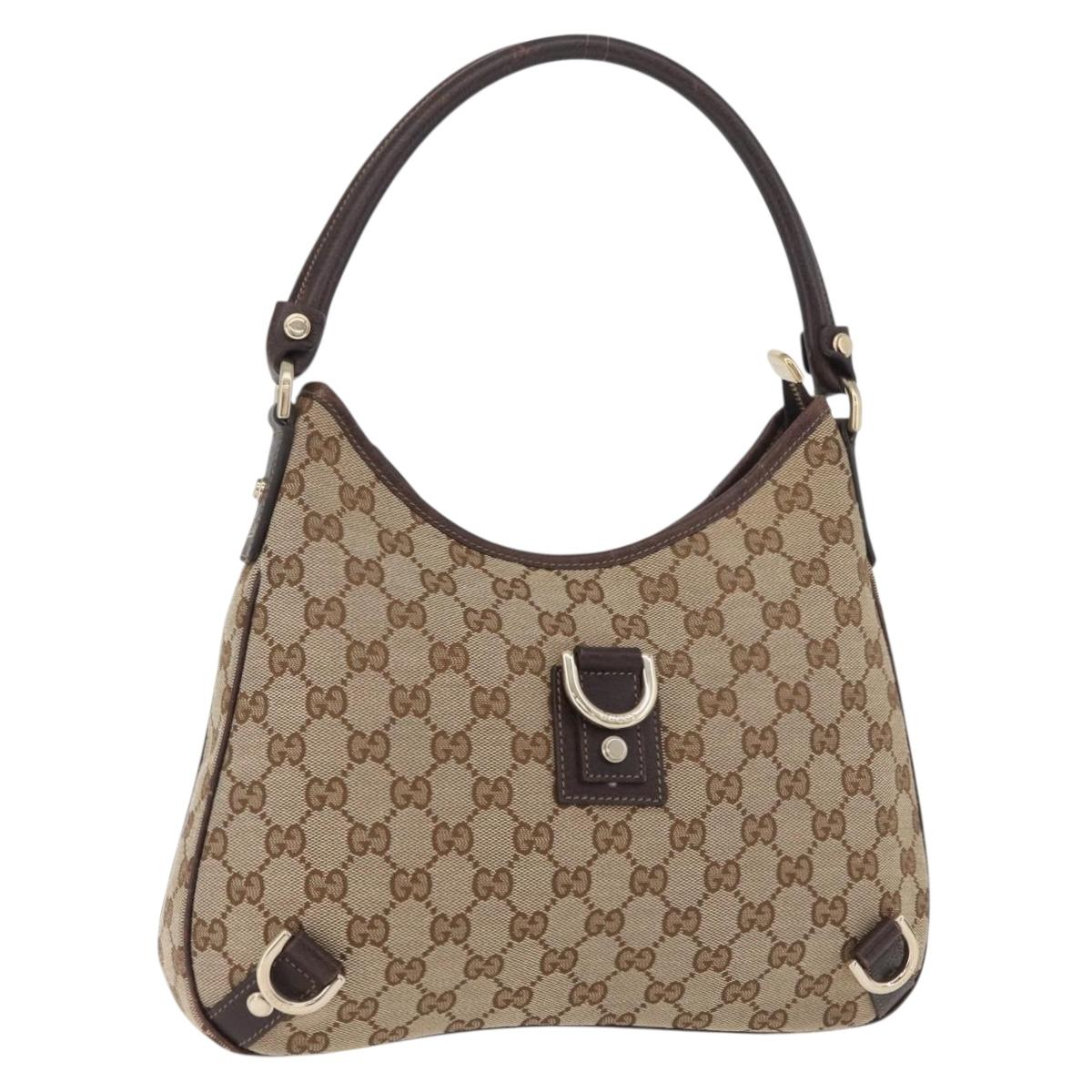 GUCCI GG Canvas Schultertasche Schwarz Gold 