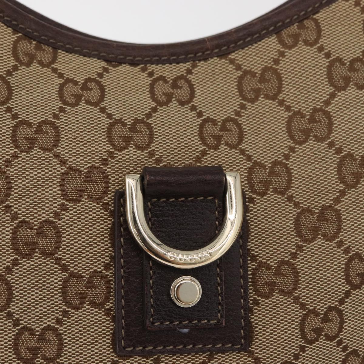 GUCCI GG Canvas Schultertasche Schwarz Gold 