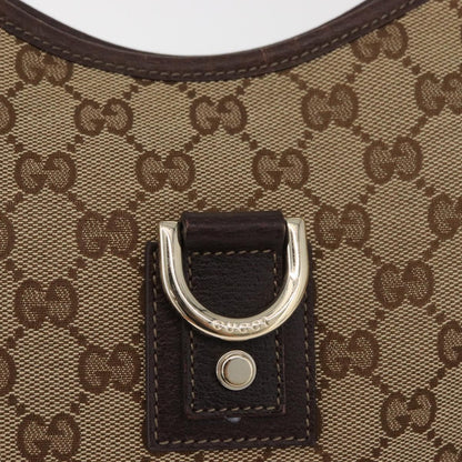 GUCCI GG Canvas Schultertasche Schwarz Gold 