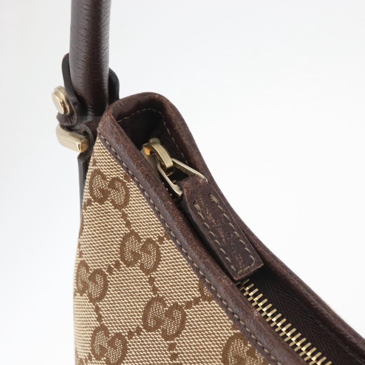 GUCCI GG Canvas Schultertasche Schwarz Gold 