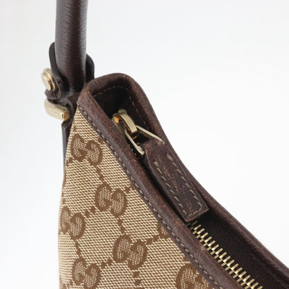 GUCCI GG Canvas Schultertasche Schwarz Gold 