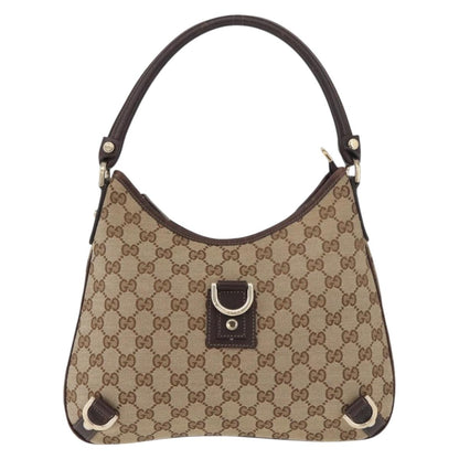 GUCCI GG Canvas Schultertasche Schwarz Gold 