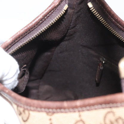 GUCCI GG Canvas Schultertasche Schwarz Gold 
