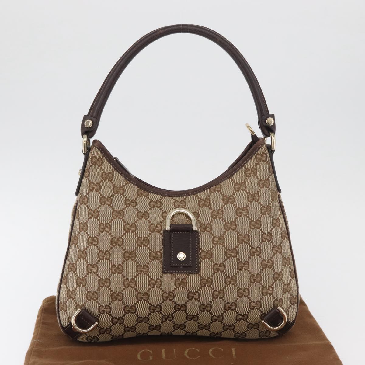 GUCCI GG Canvas Schultertasche Schwarz Gold 