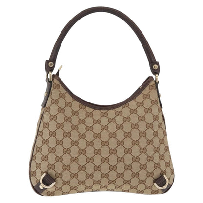 GUCCI GG Canvas Schultertasche Schwarz Gold 