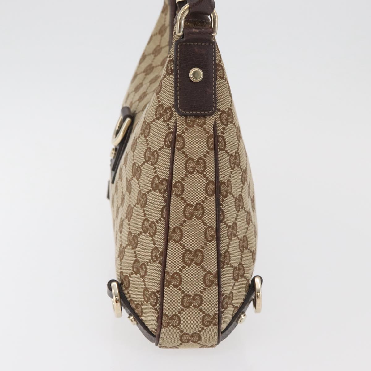 GUCCI GG Canvas Schultertasche Schwarz Gold 
