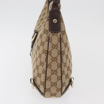 GUCCI GG Canvas Schultertasche Schwarz Gold 