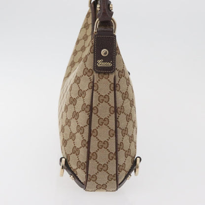 GUCCI GG Canvas Schultertasche Schwarz Gold 