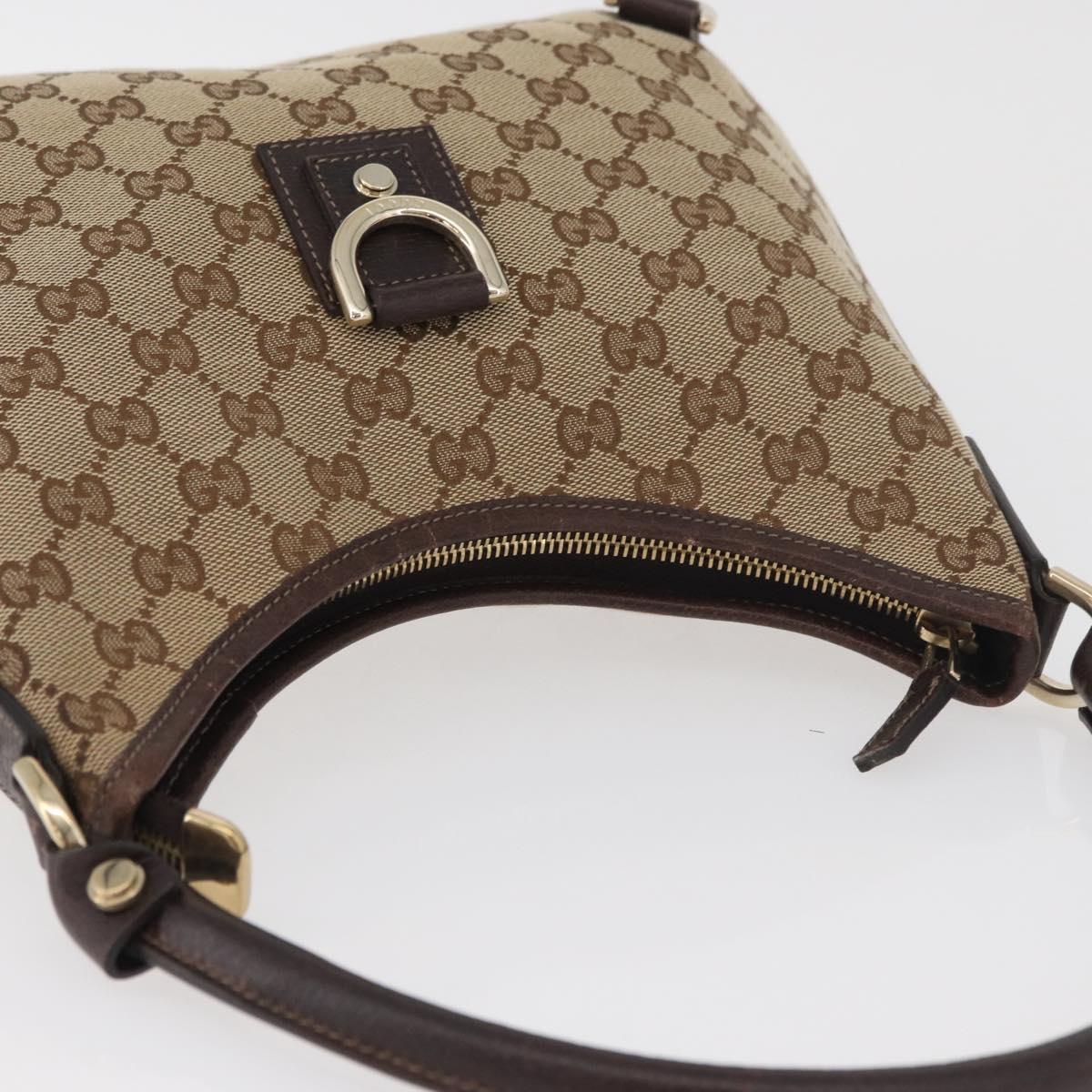 GUCCI GG Canvas Schultertasche Schwarz Gold 